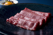 Grilled beef chuck flap sukiyaki