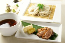 Buckwheat noodles dipped in a broth