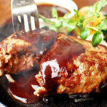 Hamburg steak with demi-glace sauce