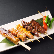 Assorted grilled skewers