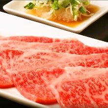 Grilled beef sirloin shabu-shabu