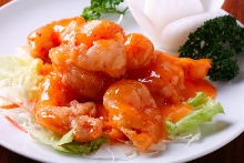 Stir-fried shrimp with mayonnaise