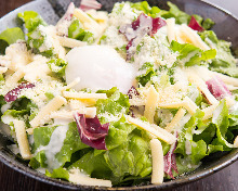 Caesar salad with slow-poached egg