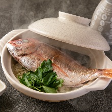 Minced sea bream and rice