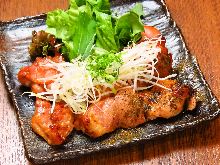 Grilled chicken leg flavored with sansyo (Japanese pepper)