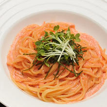 Pasta with mentaiko (marinated cod roe) cream sauce