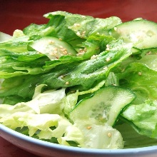 Salad seasoned with sesame oil and salt