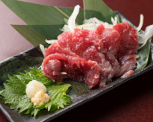 Whale red meat (sashimi or seared)