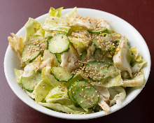 Salad seasoned with sesame oil and salt