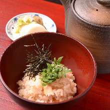 Minced sea bream and rice