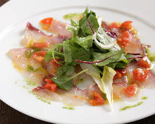 Carpaccio prepared with fresh fish of the day