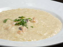 Salmon and cod roe risotto