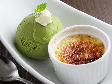 Creme brulee and dessert item