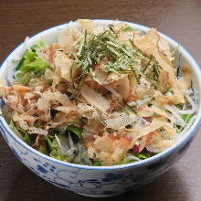 Boiled whitebait and onion salad