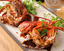 Shrimp teppanyaki with vegetables