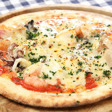 Seafood pizza