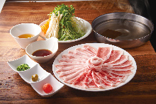 Steamed pork, pork shabu-shabu