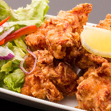 Fried locally raised chicken