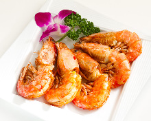 Stir-fried shrimp with salt