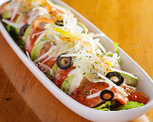 Salmon and avocado Carpaccio