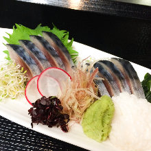 Japanese pickled mackerel sashimi