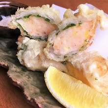 Deep-fried shrimp-stuffed lotus root