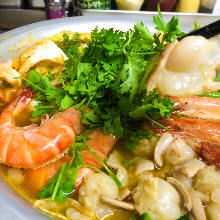 Offal hotpot with coriander