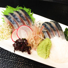 Japanese pickled mackerel sashimi