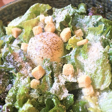 Caesar salad with slow-poached egg