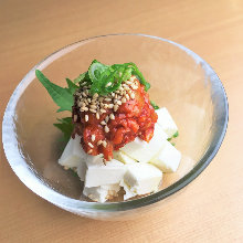 Spicy pickled cod innards and cream cheese