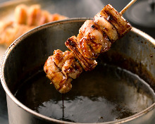 Chicken skin skewer