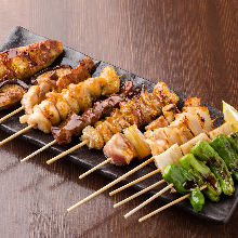 Assorted grilled skewers