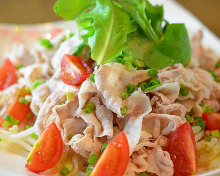 Pork shabu-shabu and sesame salad