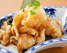 Chicken skin with ponzu