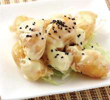 Stir-fried shrimp with mayonnaise