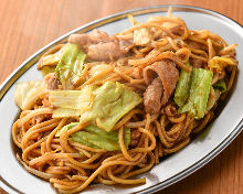 Yakisoba noodles with sauce