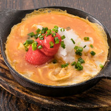 Japanese-style rolled omelet with marinated cod roe