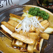 Chinese yam and white onion dressed with butter soy sauce