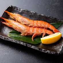 Grilled red rice prawn