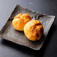 Cream puff with ice cream filling