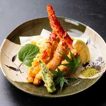 Crab and vegetable tempura