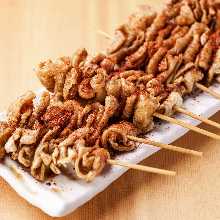 Chicken skin skewer