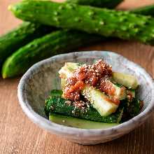 Ume (pickled plum) with cucumber
