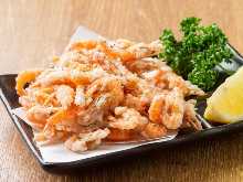 Shrimp deep-fried without batter