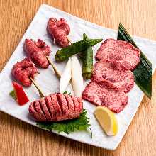 Assorted beef tongue seasoned