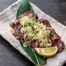 Seared beef tongue