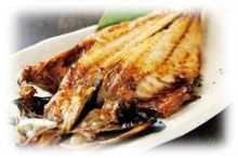 Horse mackerel cut open and dried