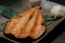 Cut and dried Atka mackerel set meal
