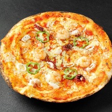 Seafood pizza