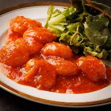 Large shrimp with chili sauce
